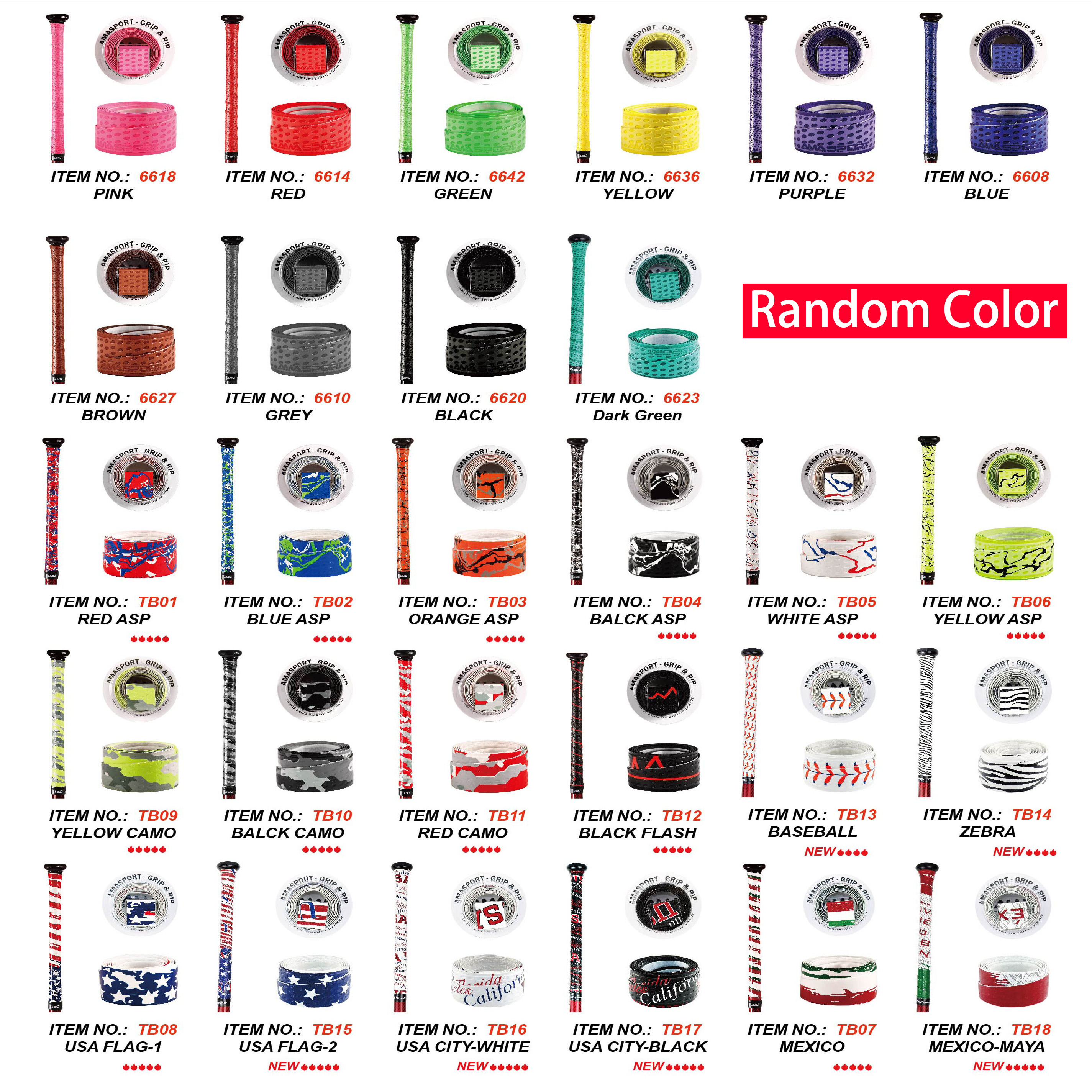 Sports Equipment Bat - AMA SPORT Colorful Bat Grip Tape