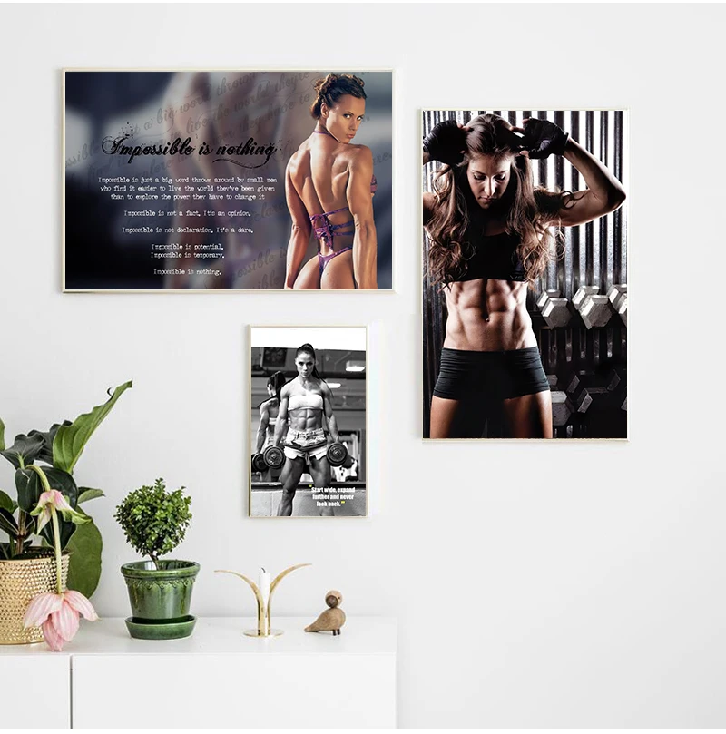 Sports Equipment Poster - Sexy Women Fitness Bodybuilding Motivational Print