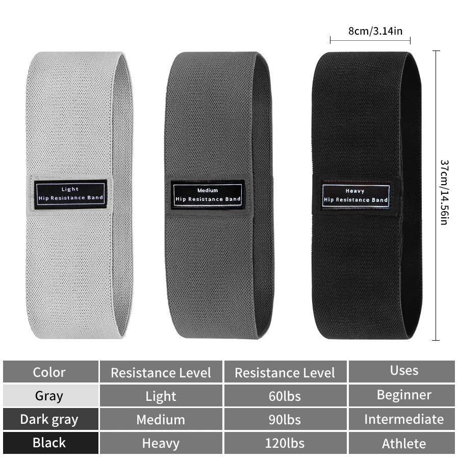 Sports Equipment Club - Fabric Resistance Hip Booty Bands Glute