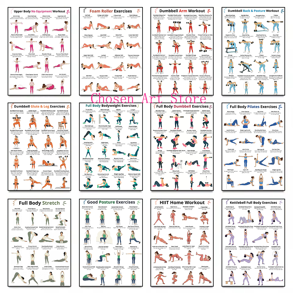 Fitness Exercise Schedule Post - Sports Equipment Poster ulasan dan harga