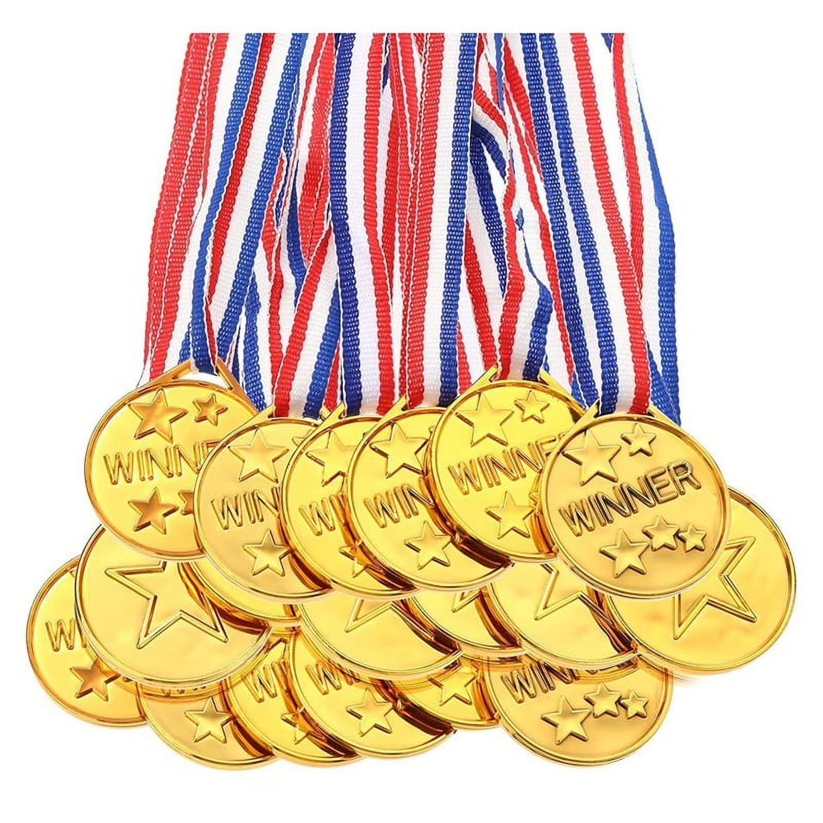 30Pcs Plastic Gold Winners Med - Sports Equipment For Kindergarten ulasan dan harga